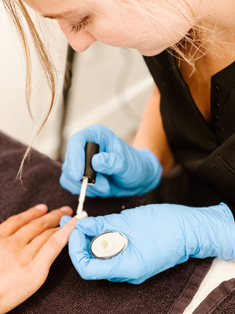 lady doing nail work